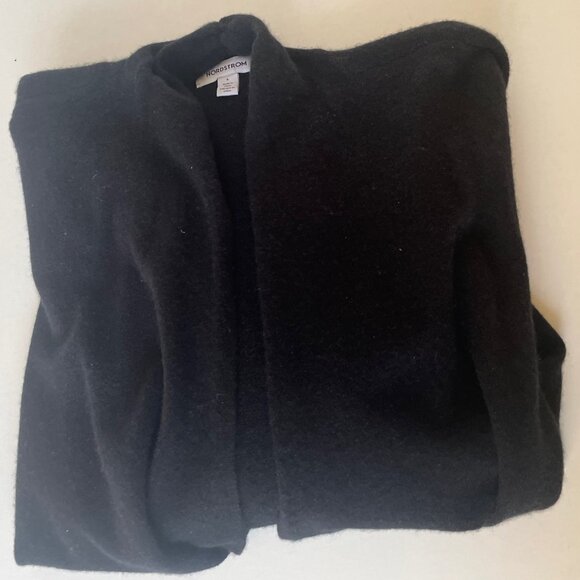 Nordstrom Signature Women’s Black Cashmere Faux Wrap V-Neck Sweater Large - Picture 9 of 10